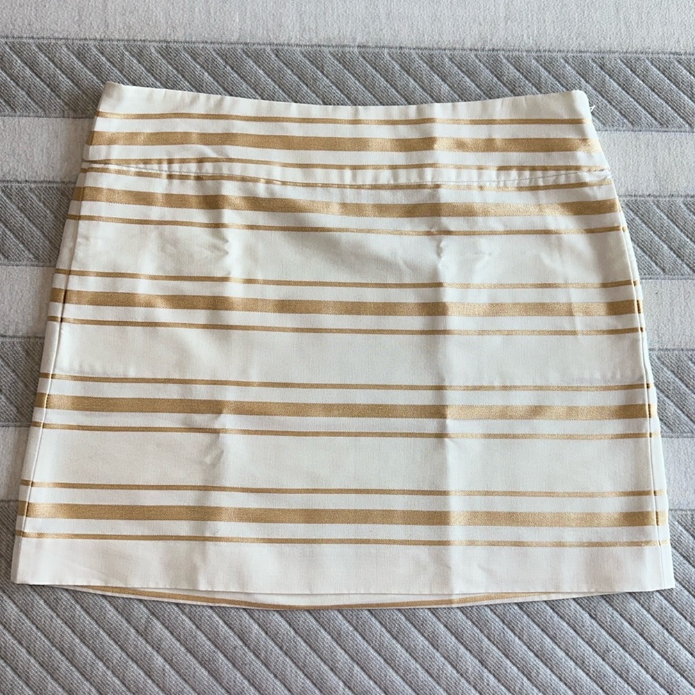 J crew factory gold striped skirt